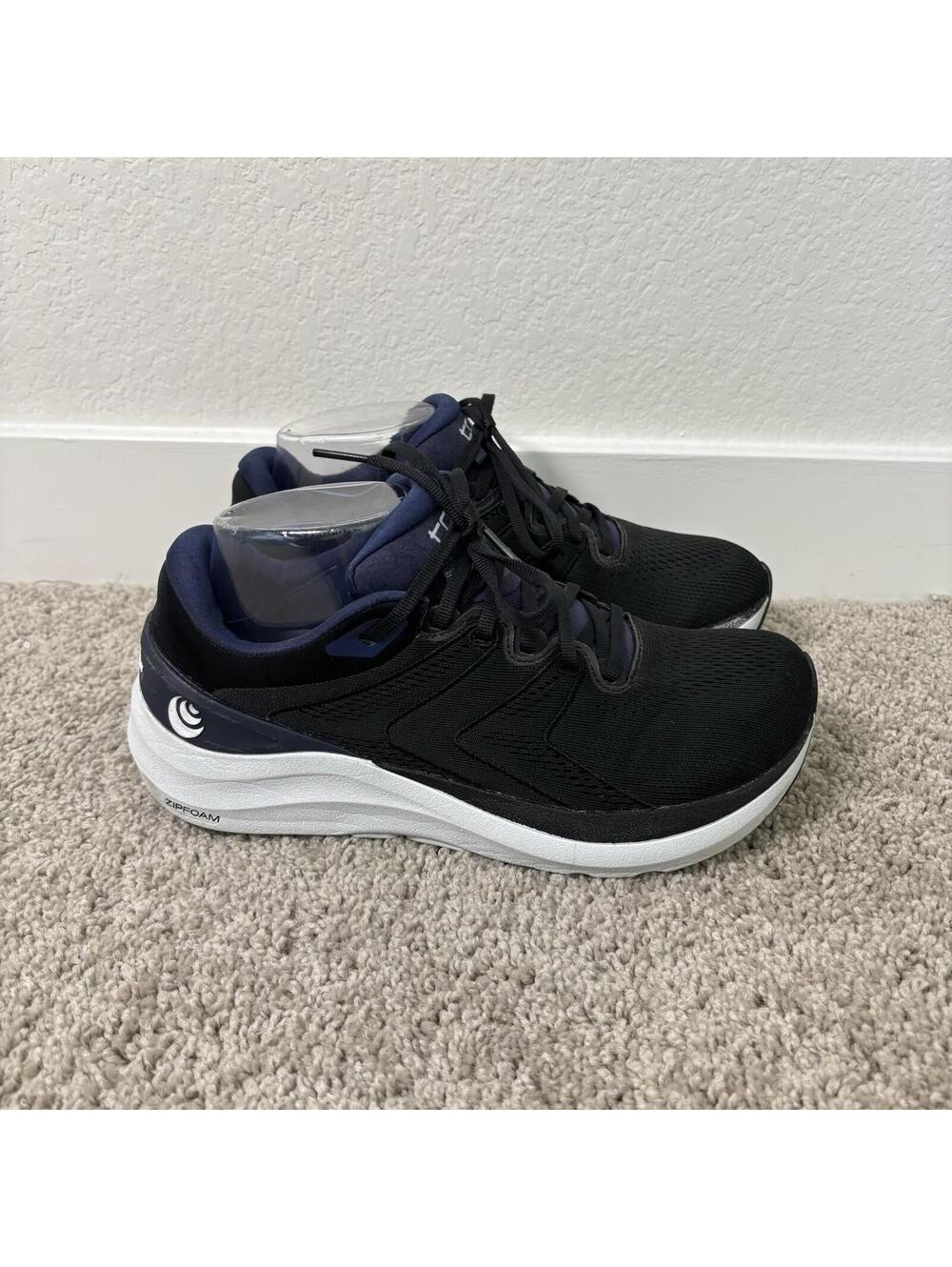 Topo Women's Phantom 2 Black Midnight Size 7.5 Running Gym EUC LIGHTLY WORN